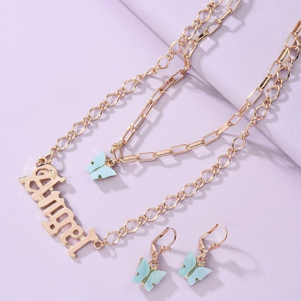 Angel Gold Chain Jewelry Set